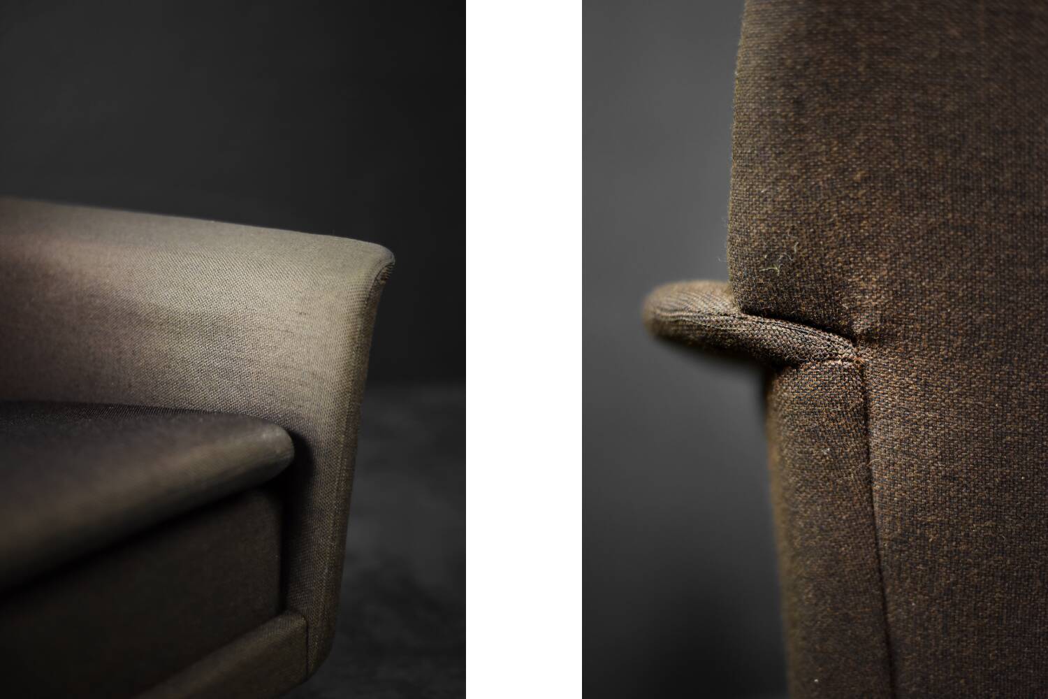 Vintage Mid-Century Danish Modern Brown 3-Seater Sofa by Folke Ohlsson