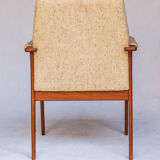 Danish teak armchair & stool from OD Møbler, 1960s