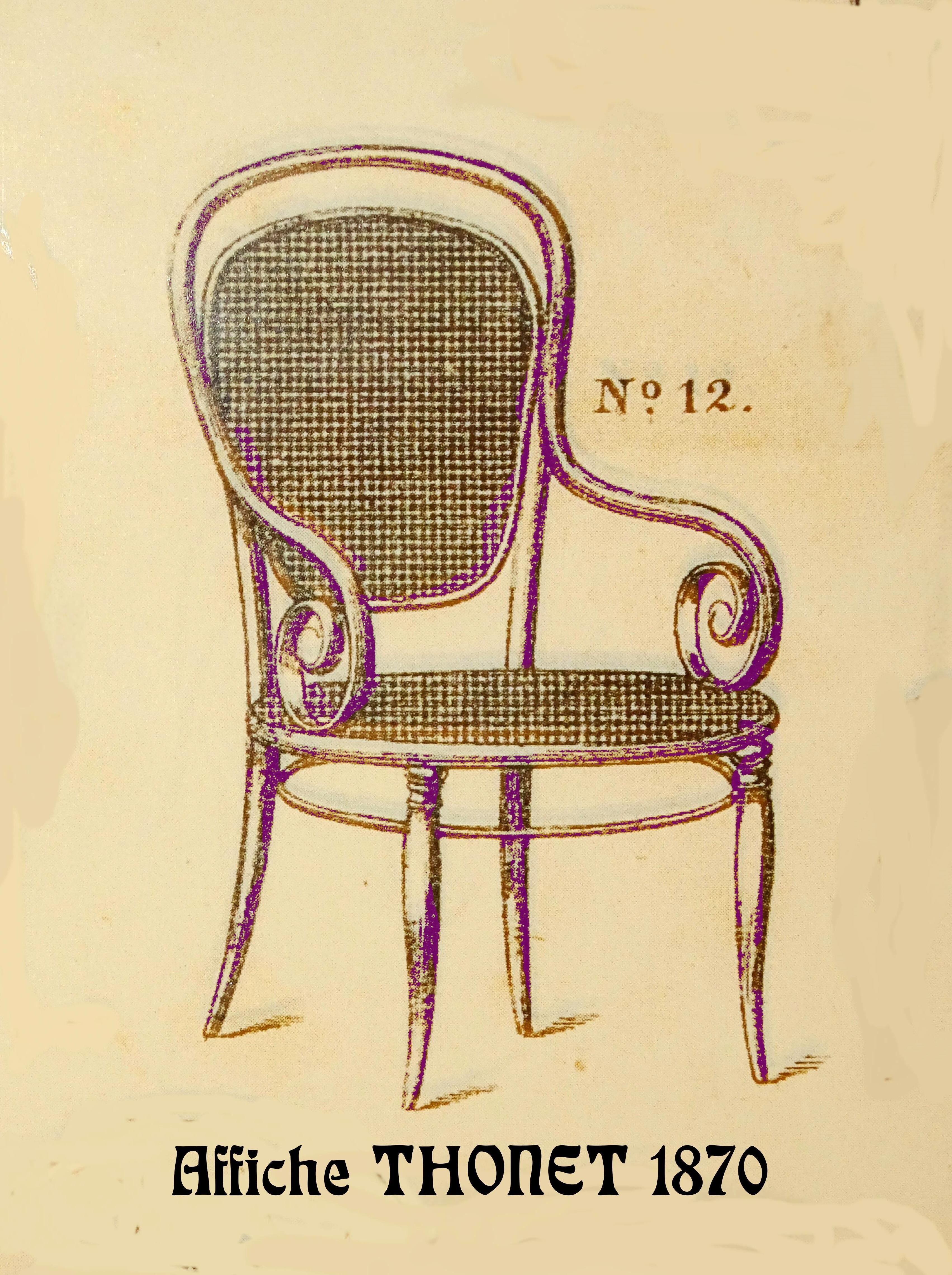 Fauteuil Thonet N°12 1875, cannages d'origine