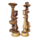 Set de 4 bougeoirs en bois tourné