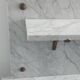 Commodity / wooden and marble toilet table