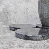 Gabriella – Black Round Natural Marble Coasters - set of 4