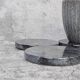 Gabriella – Black Round Natural Marble Coasters - set of 4