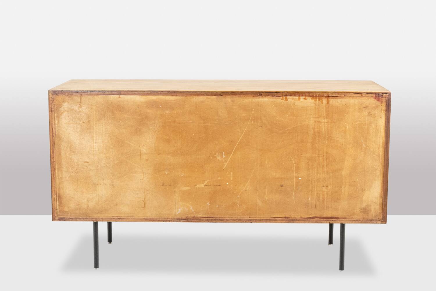 Low ash sideboard with sliding doors. 1960s.