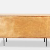 Low ash sideboard with sliding doors. 1960s.