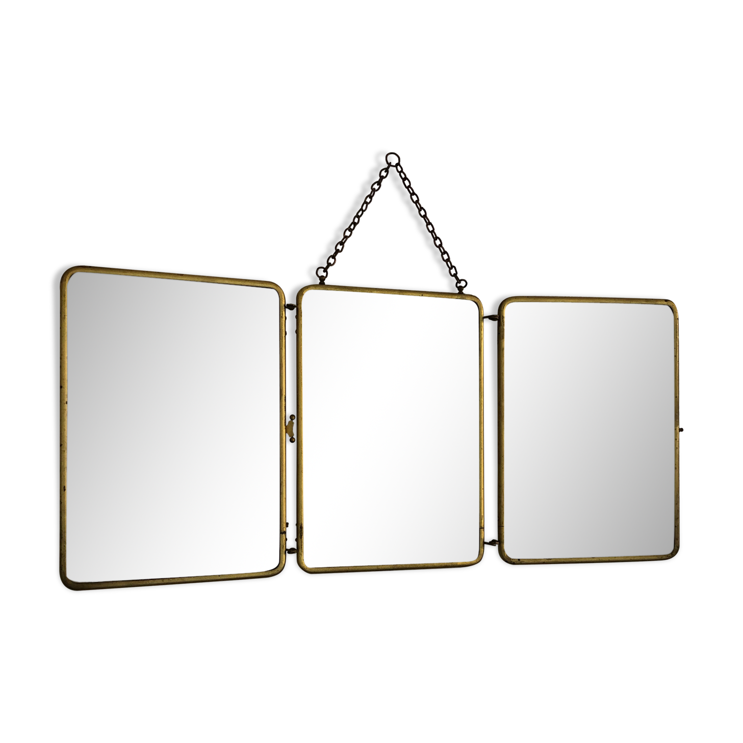 Mirror triptych vintage barber 1920 - 21 x 48 cm