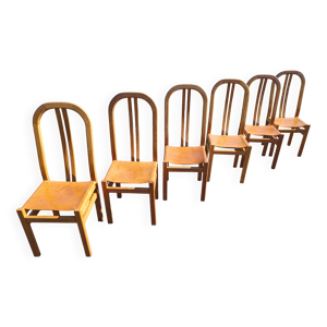 Serie de 6 chaises, chêne