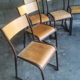 Series of 8 stackable vintage chairs
