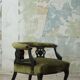 Victorian English decorative chair, velvet and wood, late 19th century.