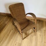 Wicker and rattan armchair