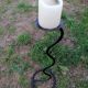 Pairs of candlesticks pique old forged iron candle