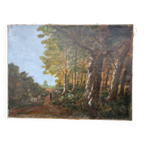 Oil painting on canvas Forest landscape 61 x 47
