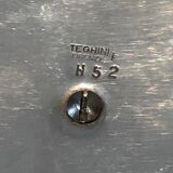 Silver-plated metal and plastic pear-shaped ice bucket.