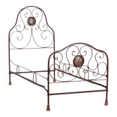 Antique Louis-Philippe wrought iron bed, Italy, 19th century
