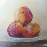 Nature morte signée peinture encadrée de fruits