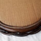 Miroir bois et rotin