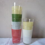 6 glasses 50s in colors