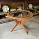 Table basse, d'appoint en bois et verre ⌀ 61 cm