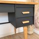 Vintage desk, Scandinavian style, Black lacquer and Beech