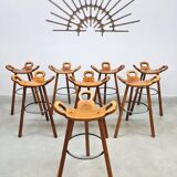 Vintage wooden Spanish barstools Marbella