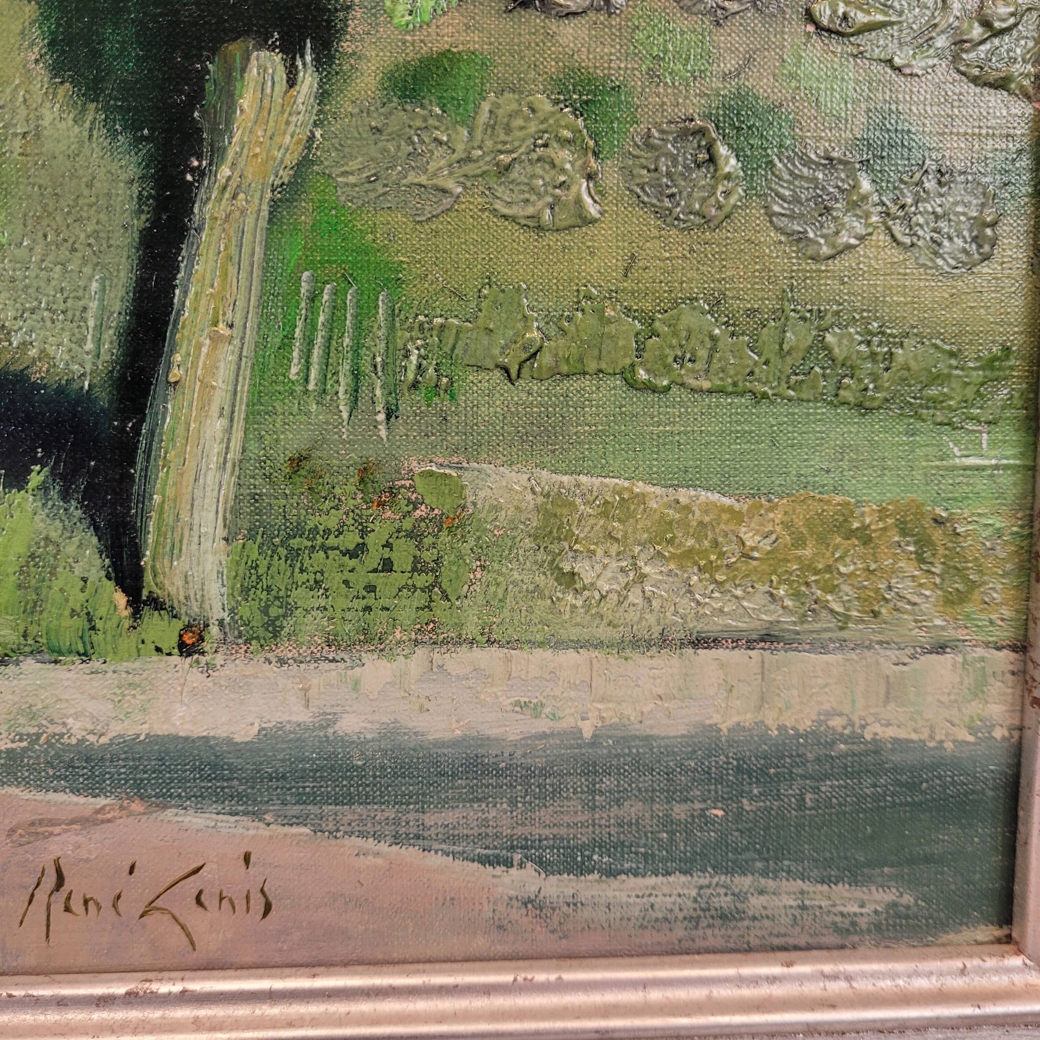 Oil on the link “El callejón de los cipreses”, René Genis, Pai painting