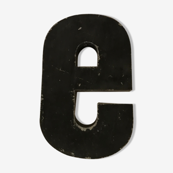 Old letter signs zinc iron E 23 cm industrial