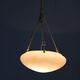 1930s European Secession–Art Deco pendant light with rope suspension and glass