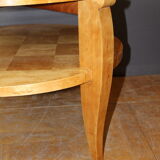 Art Deco Period Pedestal Table in Birch From Norway to Two Trays Around 1930