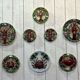 Set of 8 majolica-barbotine dishes and plates