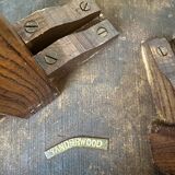 Midcentury brutalist rustic primitive side table by Wanderwood, England.