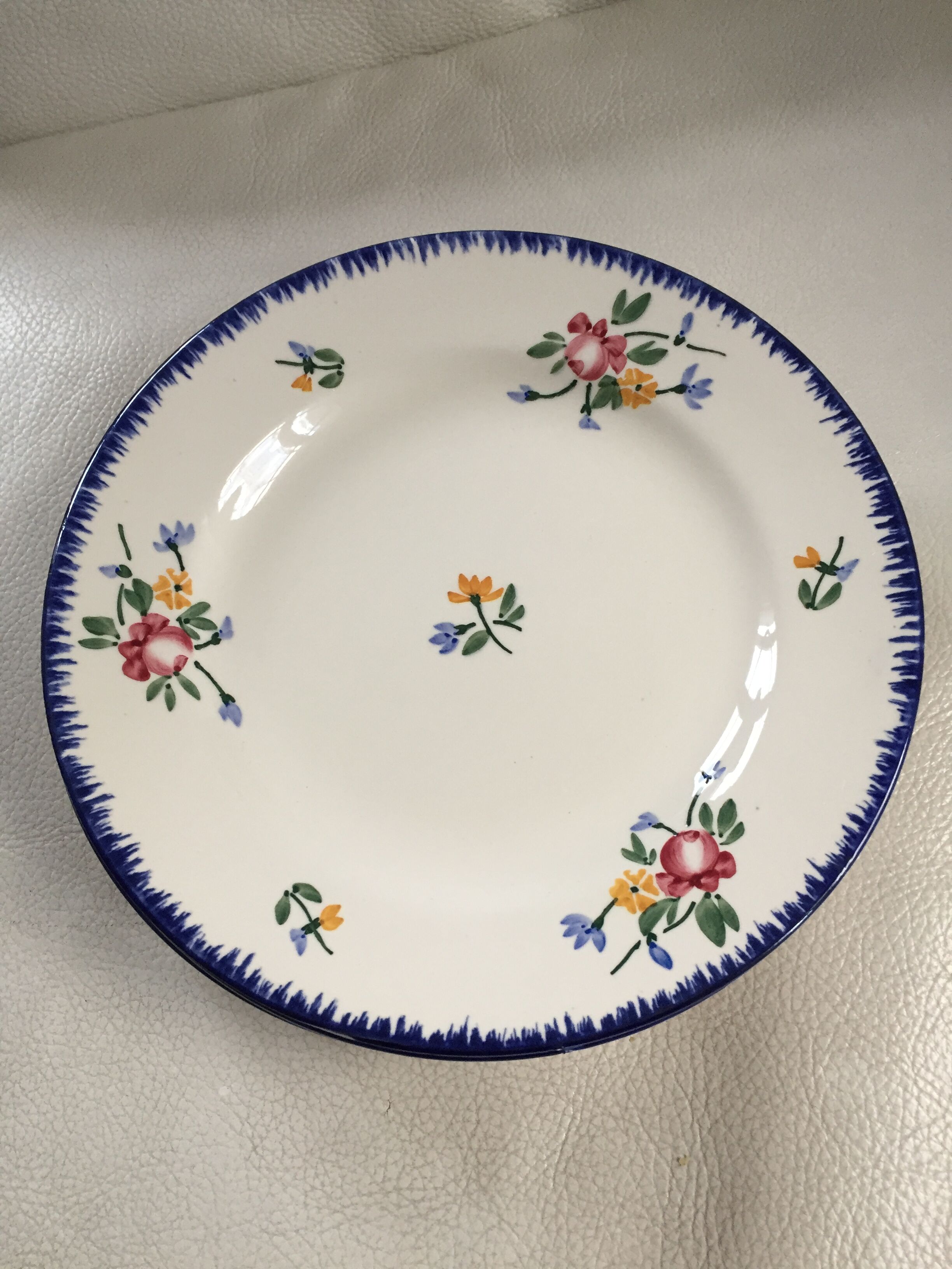 6 old flat plates Digoin Sarreguemines model Didier