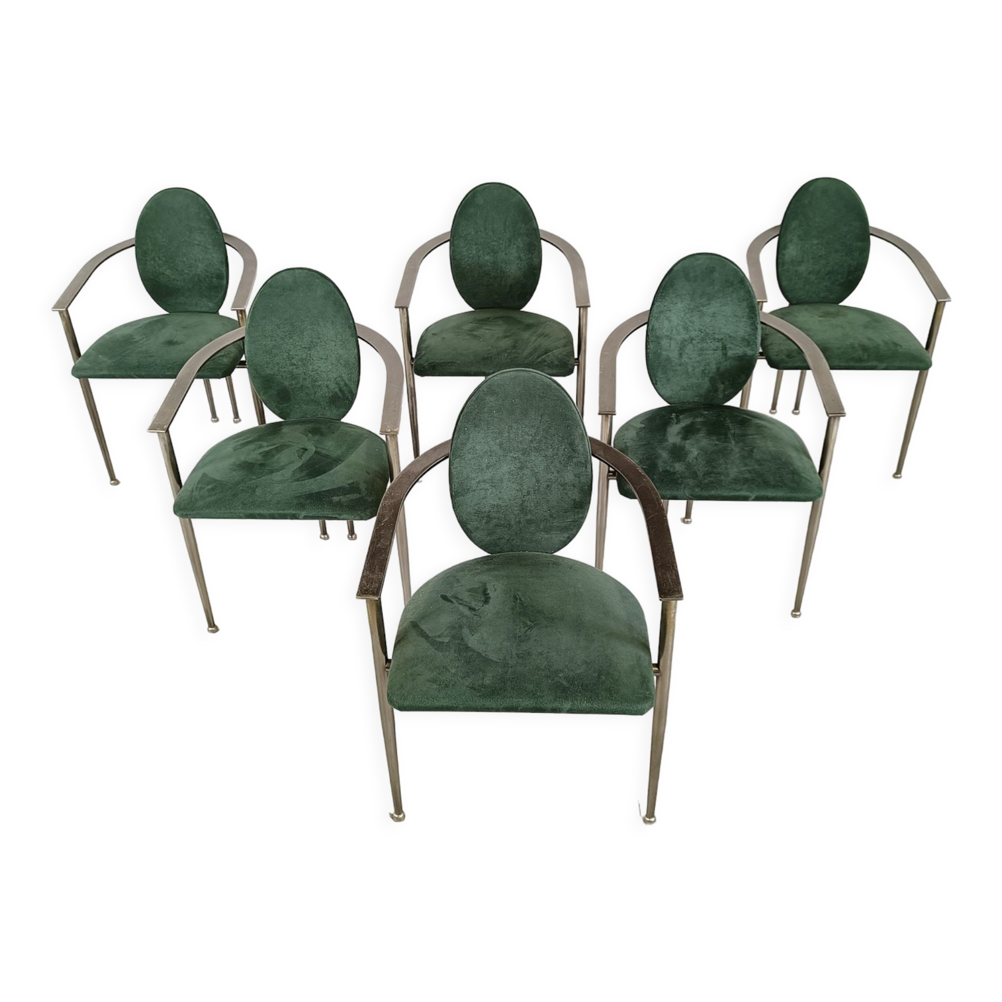 Vintage dining chairs by Belgo chrom, set of 6 - 1980s