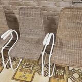 Set of 4 wicker armchairs 1970