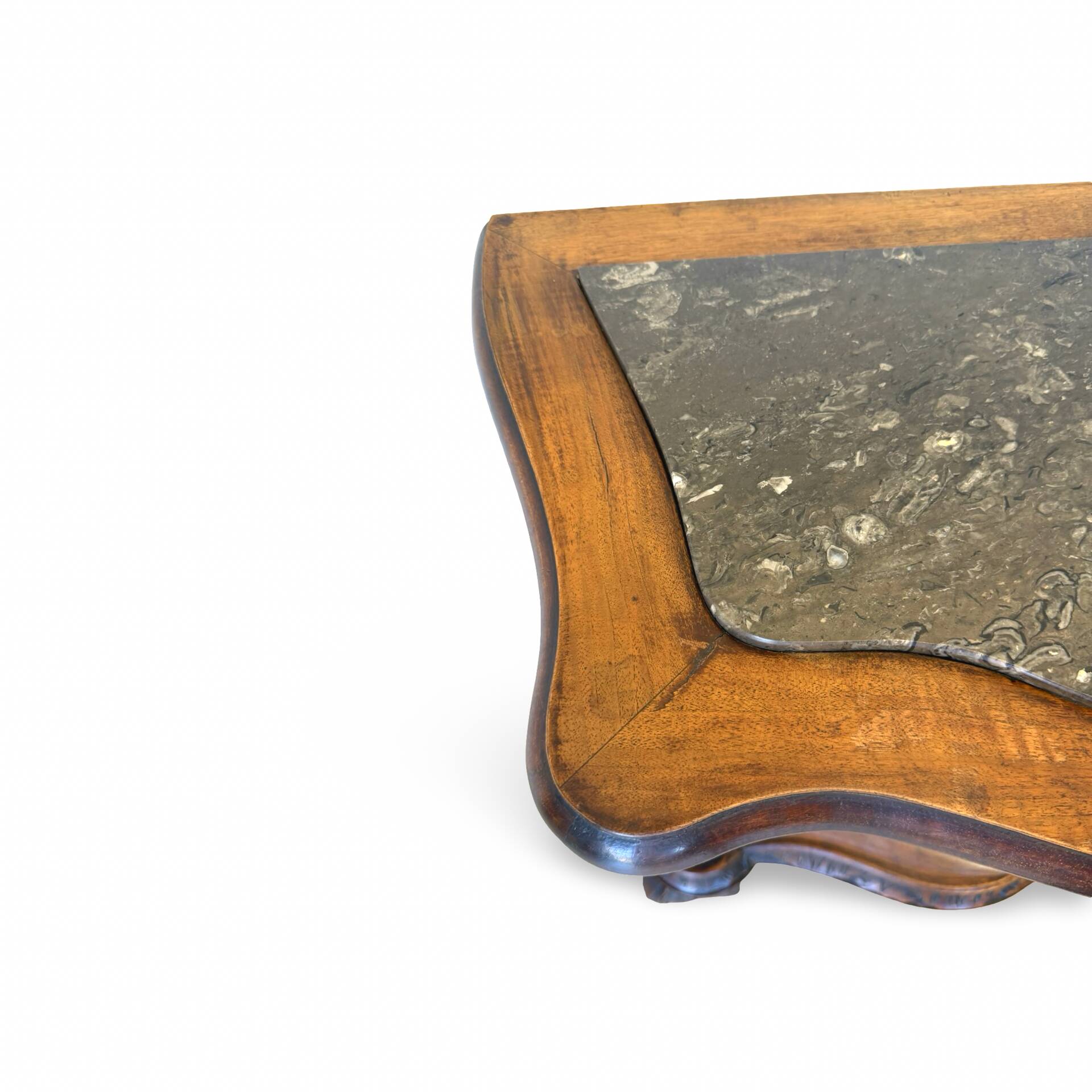 serpentine nightstands in walnut Art Deco