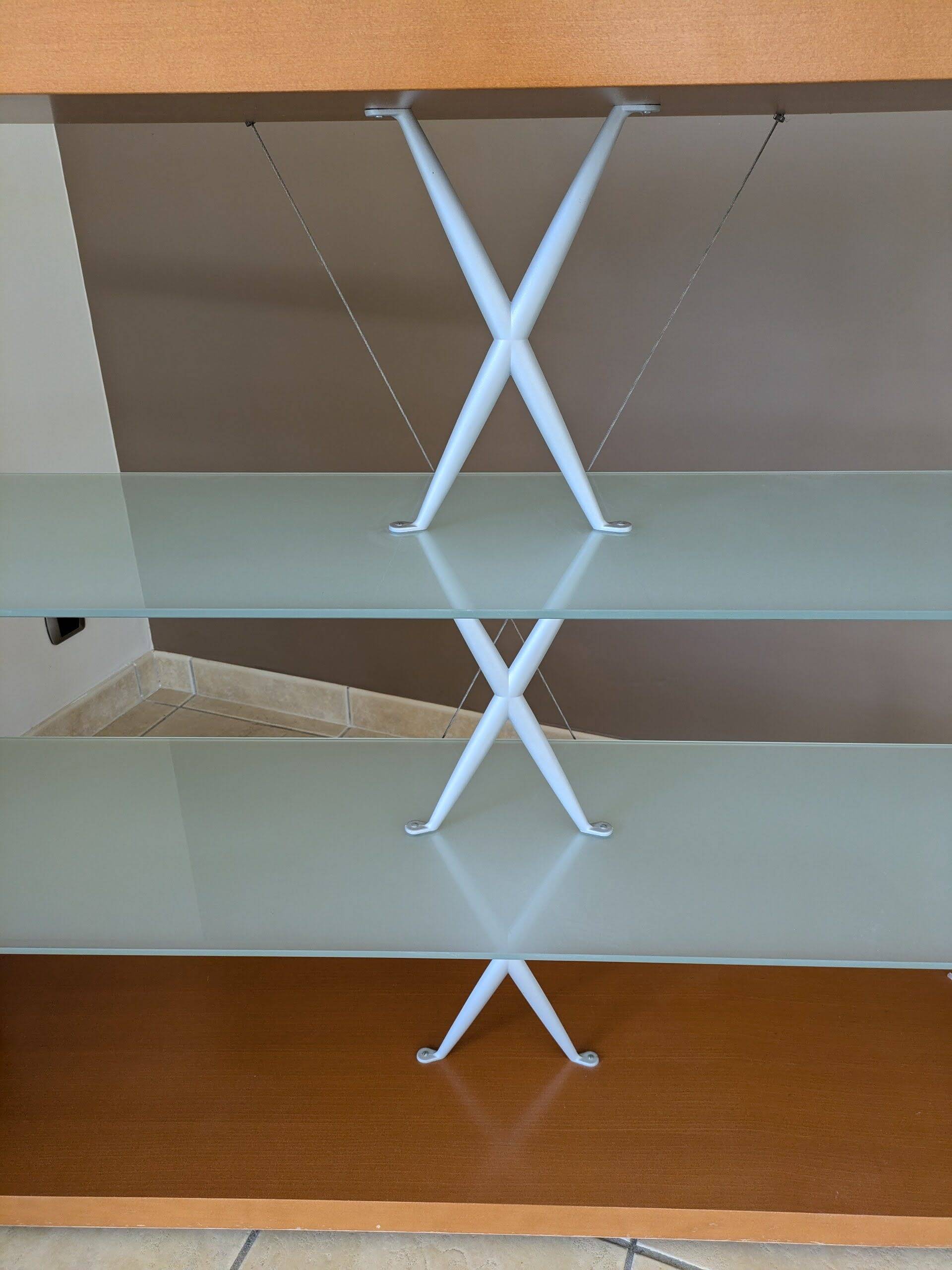 Etagère Designer Pascal Mourgue - en verre trempé et bois - Cinna Roset