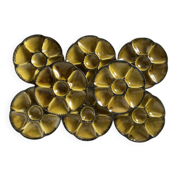 Vintage oyster plates in Gien ceramic