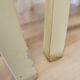 Set of 6 Vintage White Wooden Stool 1970s Boho Thatched Seat