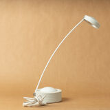 Desk table lamp vintage design 1980 reclining remote arm white