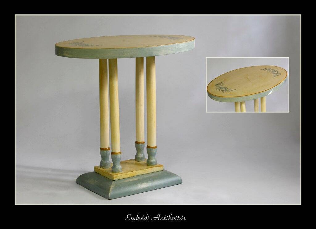 Art Deco hand-painted side table, 1930s