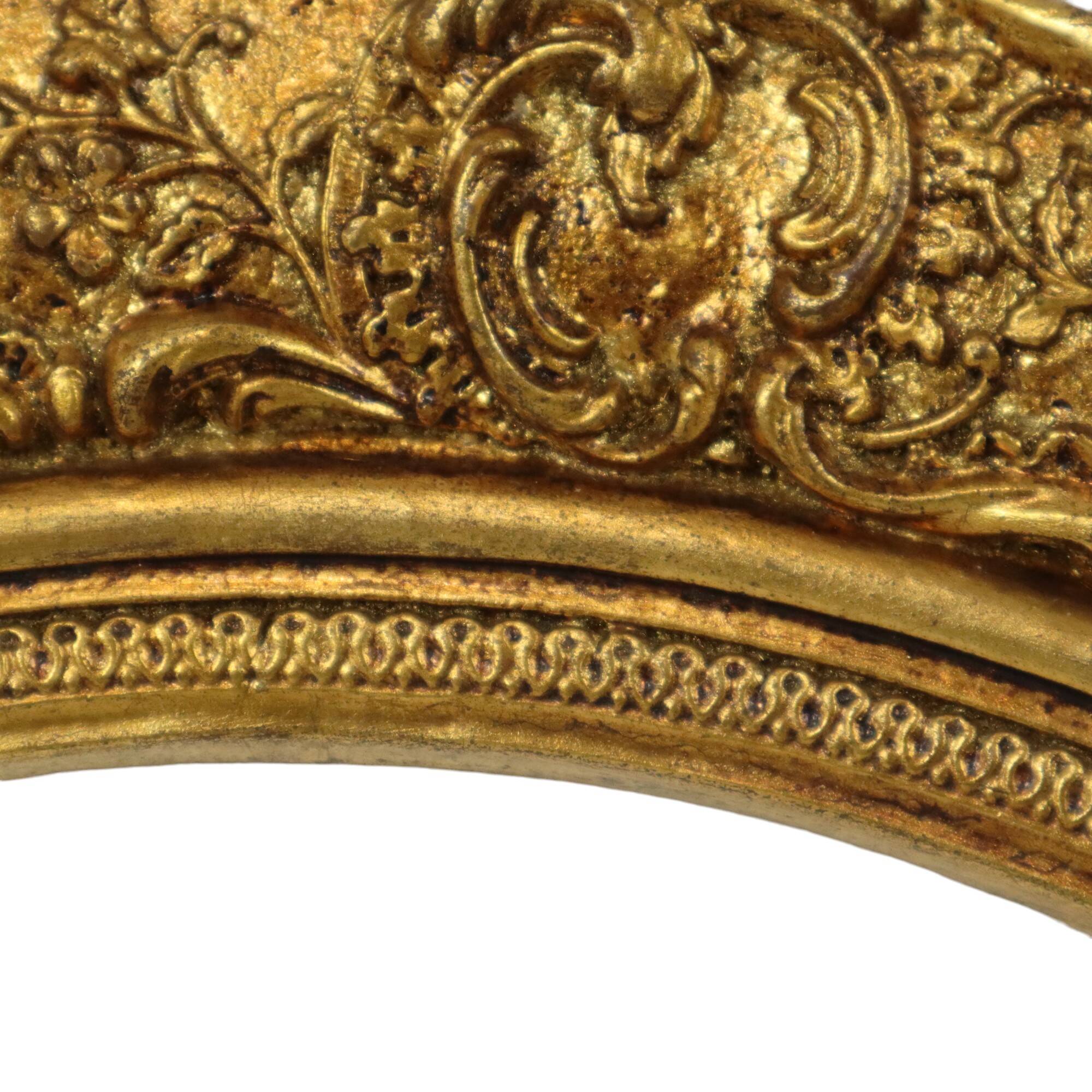 Oval Gold Baroque Frame Classic Rococo Plaster France 58x51cm
