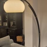 Wooden arc floor lamp