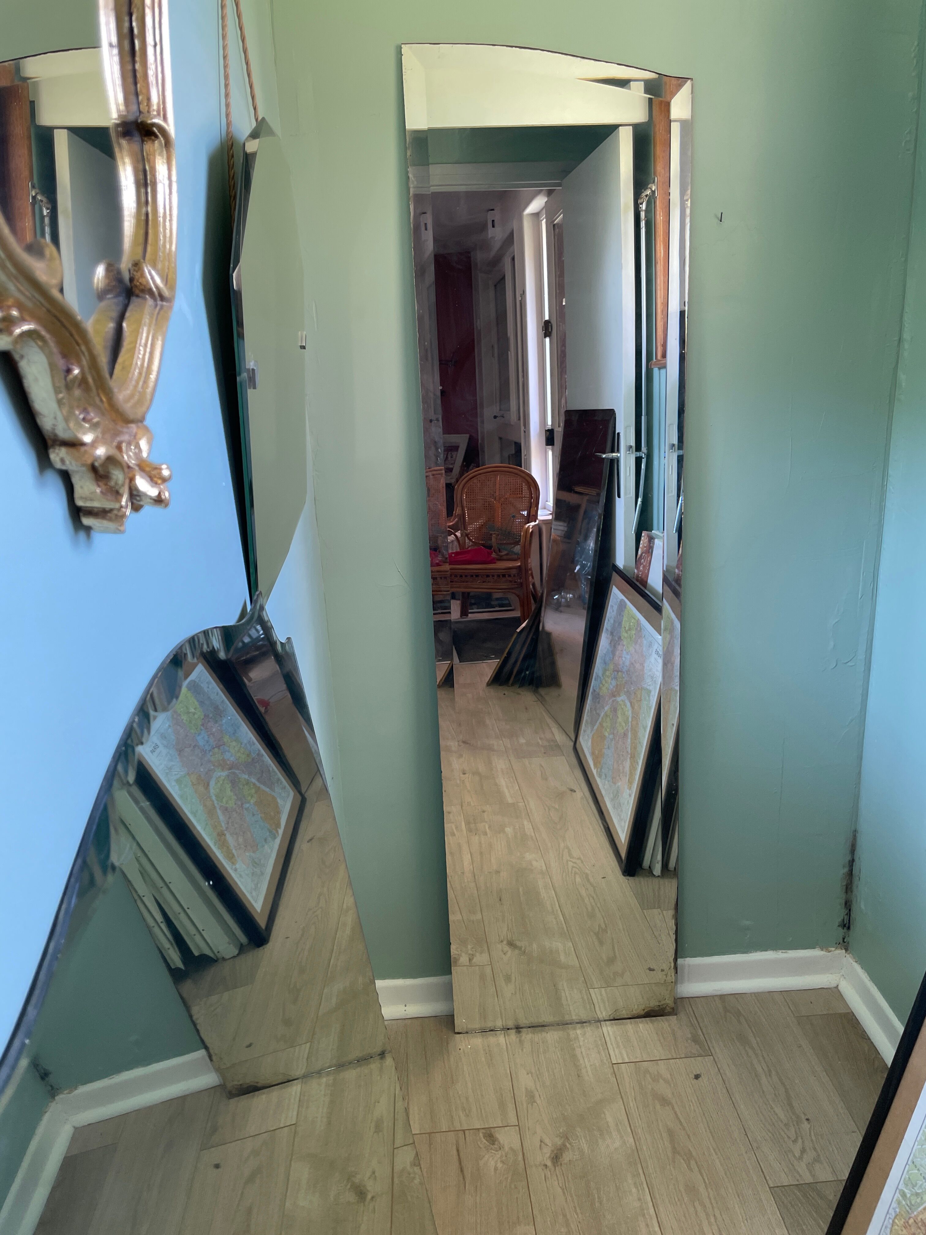 Beveled foot mirror - 176x45cm