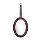 Vintage brass mirror in Scottish fabric
