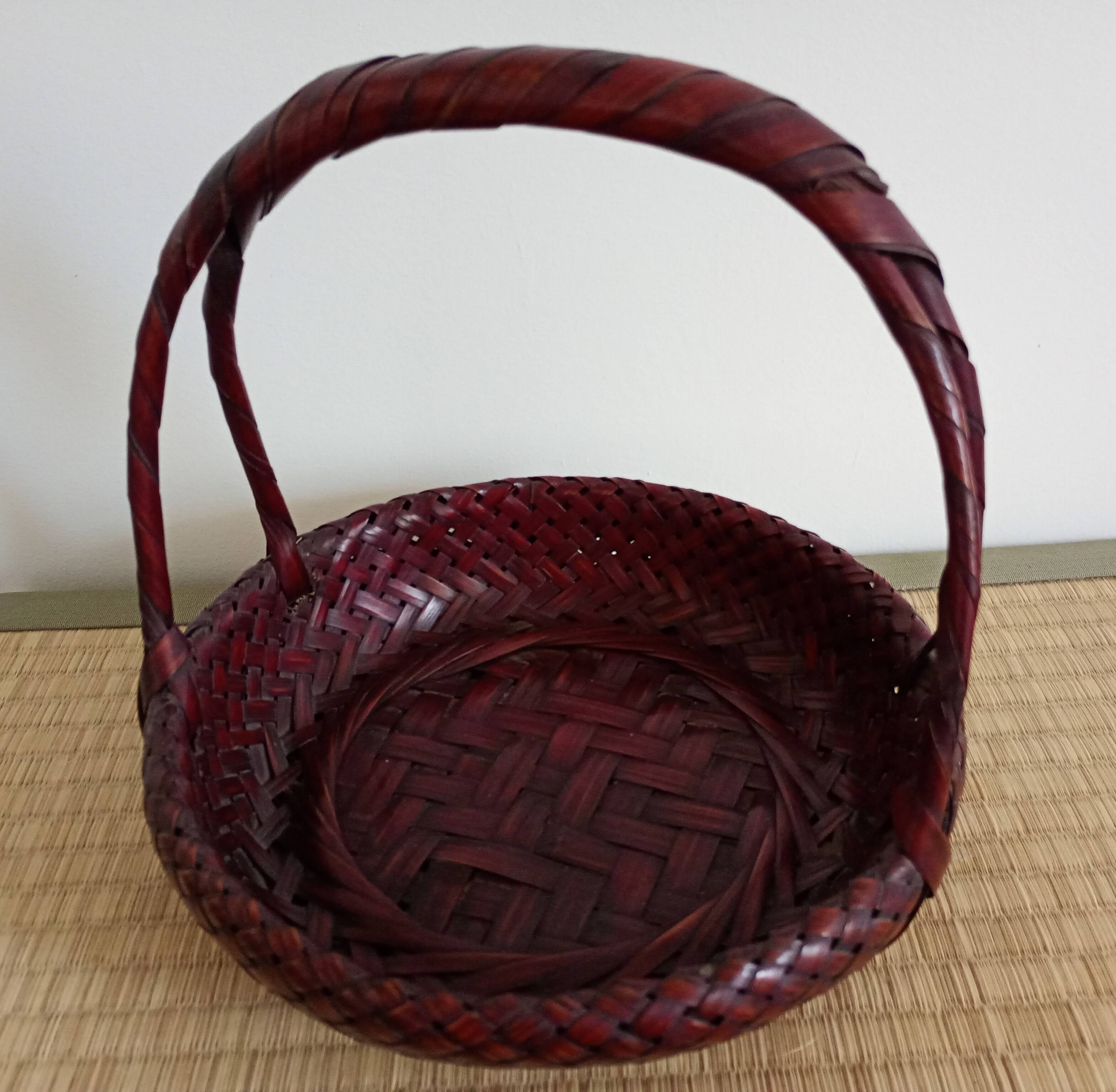 Japanese woven bamboo basket. Ikebana