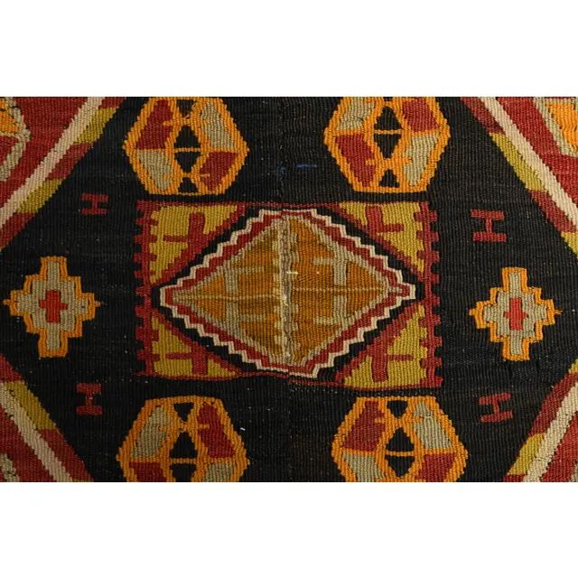 1970s Turkish Oushak Handmade Wool Cotton Red Runner 127x321