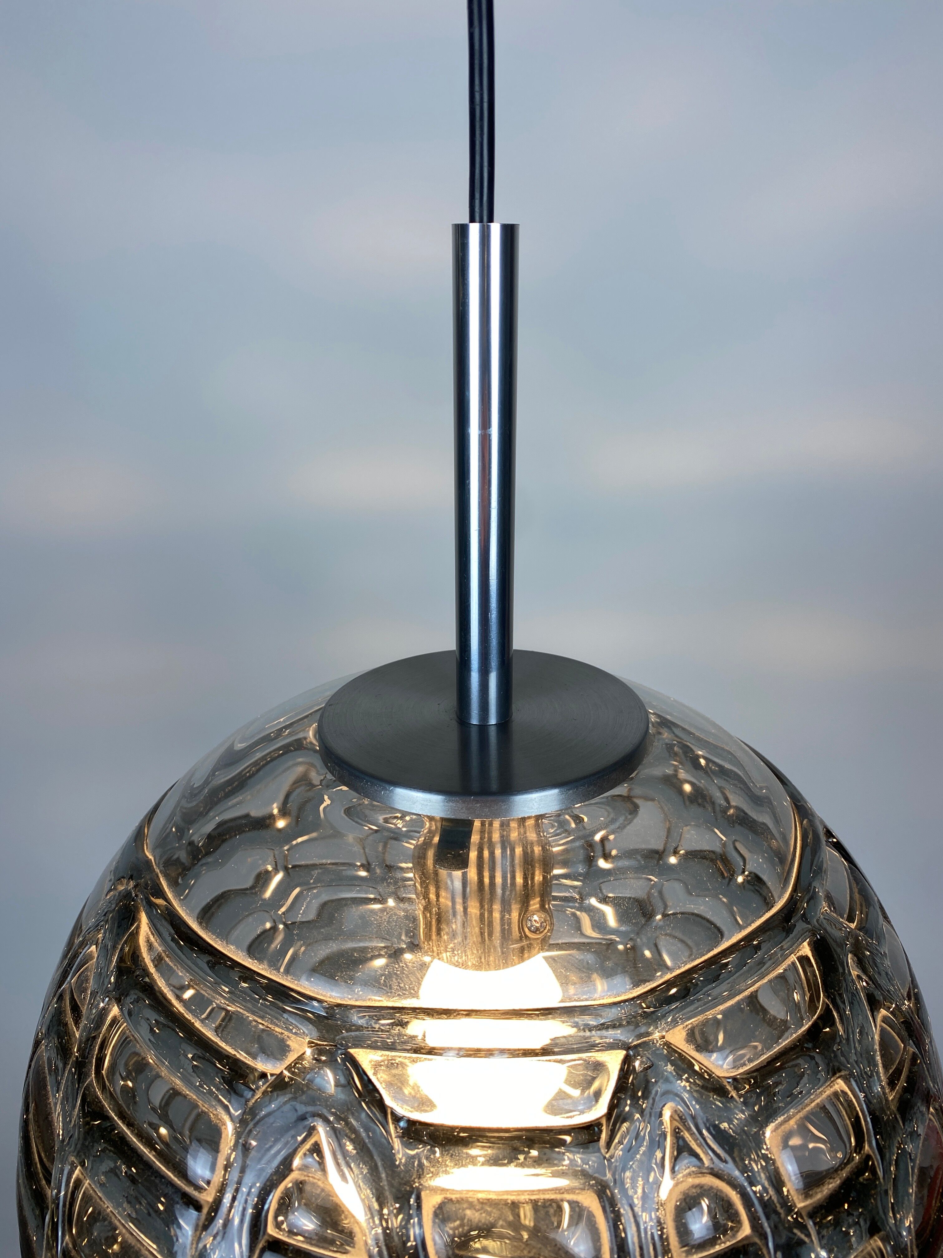 Murano glass ball pendant lamp by Doria Leuchten 1960