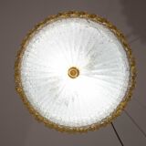 Set of 2 Italian Yellow Large Size Murano Glass Ceiling Fixture, Murano, 19