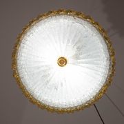 Set of 2 Italian Yellow Large Size Murano Glass Ceiling Fixture, Murano, 19