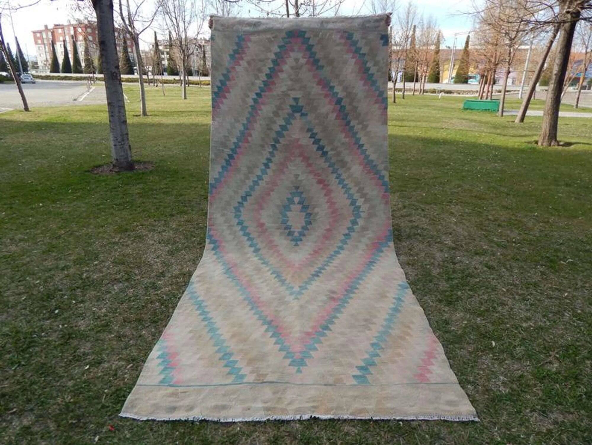 Tapis de couloir turc vintage 144x337 cm