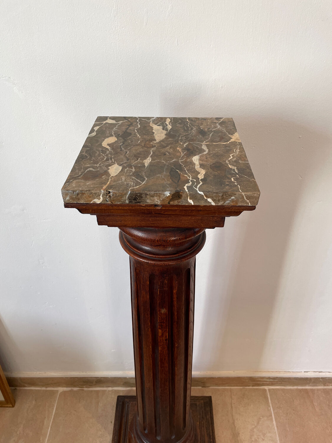 Sellette colonne xixeme en bois
